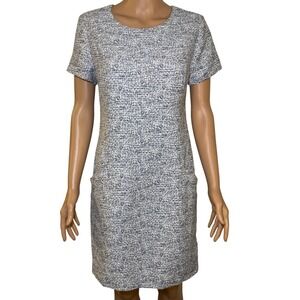 SOUTHERN TIDE Tweed Knit Short Sleeve Shift Dress Blue White Womens‎ Size 2
